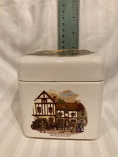 Twinings Scatola da tè in ceramica Old Coach Houses Inghilterra buone condizioni vintage
