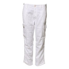 Pantalone MASON'S bianco vita media dritto impreziosito cargo IT40/US6/S RRP 290usd