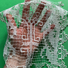 Centrino vintage antico filet modano rettangolare rettangolare 41x27 cm bianco