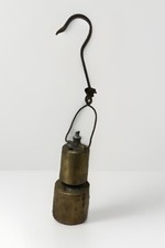 ? Antica lampada ad acetilene da minatori in ottone massiccio +gancio primo 900