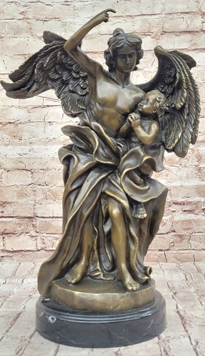 Angelo custode vintage bronzo