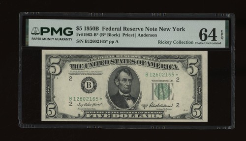 Dbr 1950 frn - $5, new