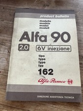 Alfa Romeo Product bulletin modelli Alfa 90 tipo 162, 1985. 