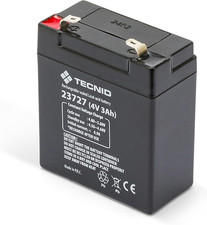 Tecnid by  Batteria Al Piombo Ermetica Ricaricabile 4V 3Ah - Attacchi Faston F1 