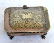 ANTICA SCATOLINA/PORTATABACCO/PORTASIGARETTE IN OTTONE ARGENTATO DI FINE 1800