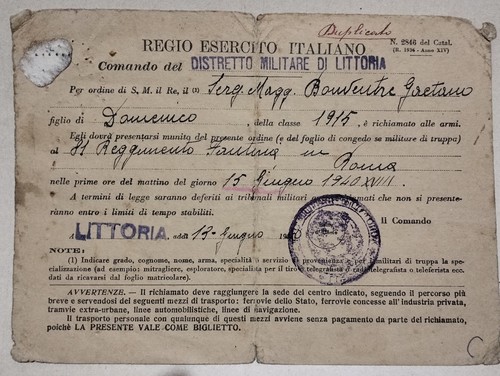 Libretto richiamo alle armi - libretto,