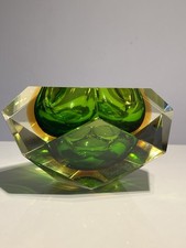 Posacenere Mandruzzato Poli sfaccettato vetro sommerso Murano