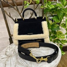 Borsa a tracolla Dolce & Gabbana Sicily 2-Way HandBag in camoscio nero con...