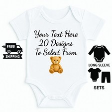 Body Crescita Neonato Personalizzato Cuore Personalizzato Nome o Messaggio Regalo Neonato Outfit