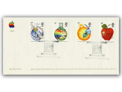 Isaac newton fdc apple - newton, 1987