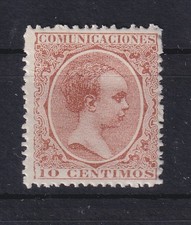 Spagna 1889 Re Alfonso XII 10 C marrone rossastro Michel n. 191 non timbrato