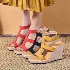 Sandali Zeppa Corda Giallo