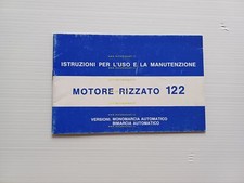 Rizzato motore 50 122 1993 manuale uso manutenzione libretto originale