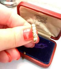 ?ANELLO ORO giallo 18Kt 750 Fede mezza Eternity con Zirconi Pezzo UNICO! 4 gr