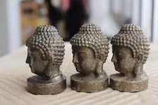 all'ingrosso 3 pezzi 2,4'' testa di buddha carved in pirite naturale