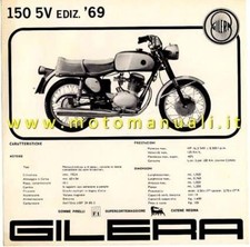 Gilera 150 5V 1969 depliant originale epoca brochure