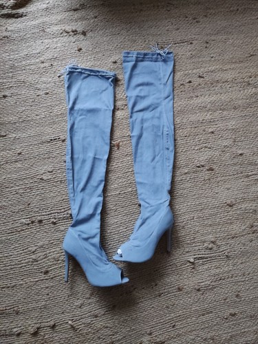 Stivali scarpe donna blu - , denim