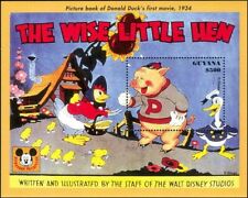 Guyana 1993 Disney Paperino Piccola Gallina Libri Polli Maiali Cartoni Animati m/s MNH