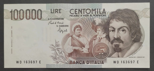 100000 lire caravaggio - lire,