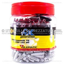 R&G BOX KIT 300 Pz. TASSELLO TASSELLI in NYLON T6/VA con VITE 6x30mm per FISSAGG