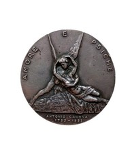 *HH* Medaglia Amore E  Psiche Antonio Canova Firenze Europa 1993 In Argento 