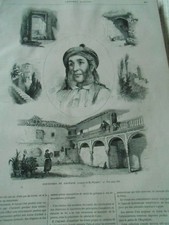 Gravure 1872 - Souvenirs de Grenade ( 6 croquis )