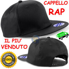 CAPPELLINO stile RAP nero CAPPELLO Unisex PIATTO Hat CAP Hip-Hop UOMO Regolabile