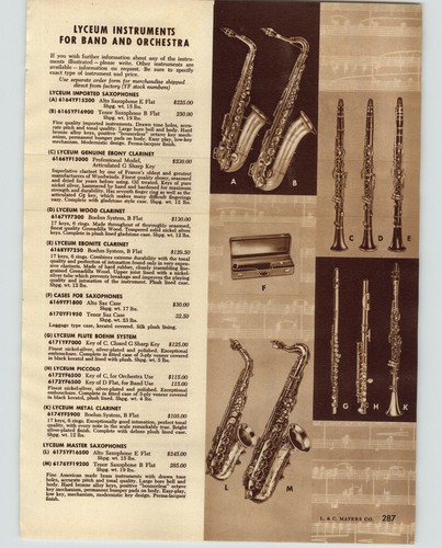 1954 paper lyceum sax - ad,