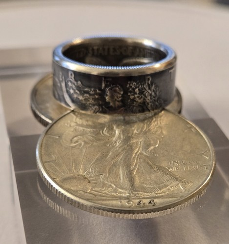 Anello moneta mezzo dollaro