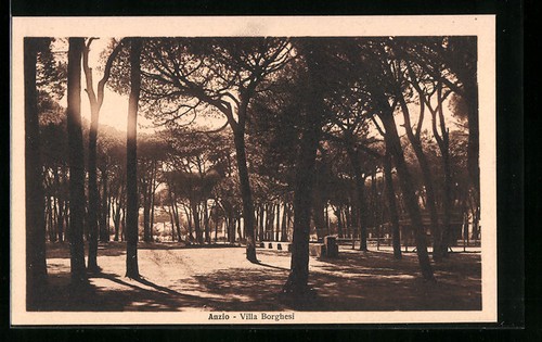 Cartolina anzio villa - cartolina, anzio,