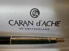 🔴  CARAN D’ACHE penna a sfera Madison verde lacca marmo dorata garanzia