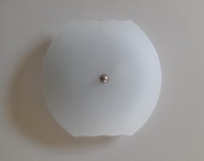 Plafoniera moderna classica in vetro bianco satinato opaco 1 LUCE Bagno Ingresso