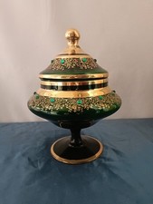 Porta Caramelle in Vetro di Murano con Finiture Oro Zecchino 