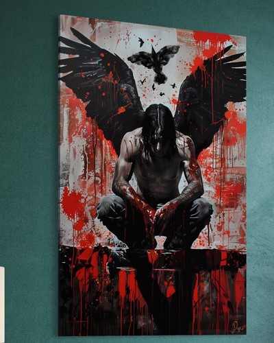 Quadro tela the crow il - crow,