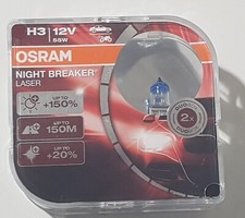 2x LAMPADINE LAMPADE H3 OSRAM NIGHT BREAKER LASER 12V 55W + OMAGGIO 