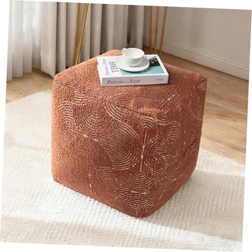 Unstuffed boho textured - textured, pouf