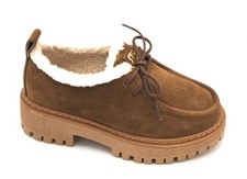 Bibilou 679z60 scarpa allacciata camoscio cuoio fodera pelo fondo c/armato 5/6