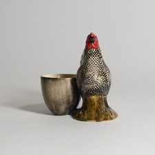 QUAGLIA CERAMICA SEBRIGHT PORTAUOVO ARGENTO NUOVO CON SCATOLA