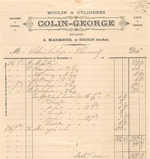 Fattura - Mulino A Cilindri Colin-George A Marmesse
