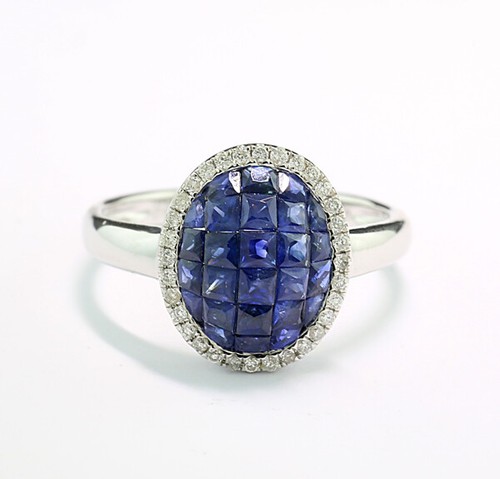 Zaffiro brillante anello 750er - zaffiro,