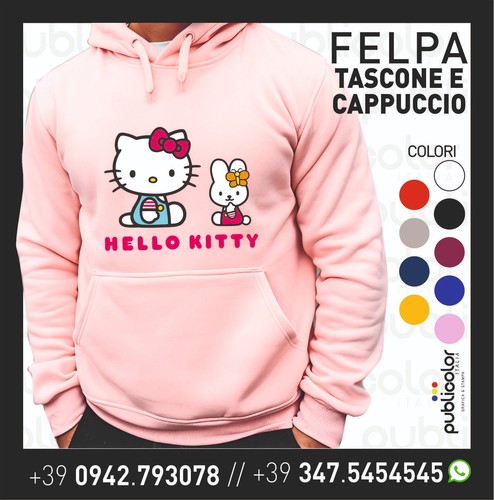 Felpa cappuccio tascone stampa - cappuccio,