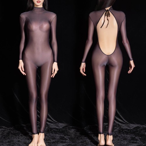 Body donna trasparente olio