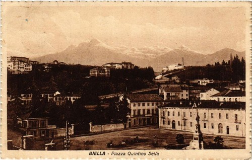Cartolina cpa biella piazza - cartolina,