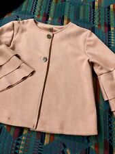 Giacca 3/4 Mezza Manica Donna Ragazza Camoscio Rosa Salmone TG M Mezza Stagione 