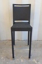 SGABELLO ALTO NERO EFFETTO RATTAN