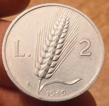 Moneta 2 Lire 1949 Spiga