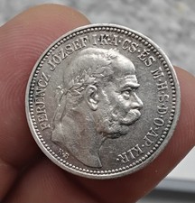 Austro Ungarico Moneta 1 Korona 1914 argento Silver Coin Qualità 