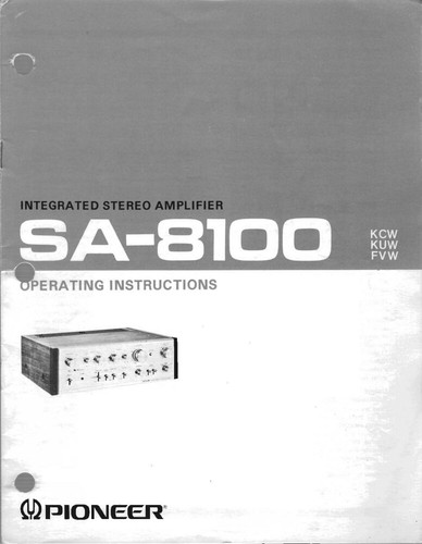 Pioneer 8100 amplificatore - pioneer, sa-8100