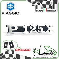 TARGHETTA LATERALE COFANO SCRITTA STEMMA FREGIO P125X PER VESPA PX 125 1977-1982