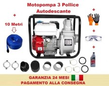 Motopompa 3 Pollici a scoppio 4 tempi 1000 L/Minuto + Accessori